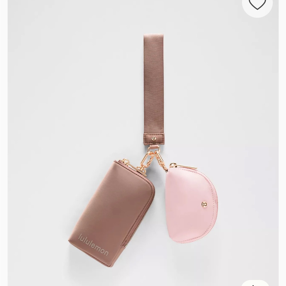 lululemon athletica Pink and Tan Key & Card Holder Set